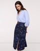 Falda Midi Azul Marino - Falnetis