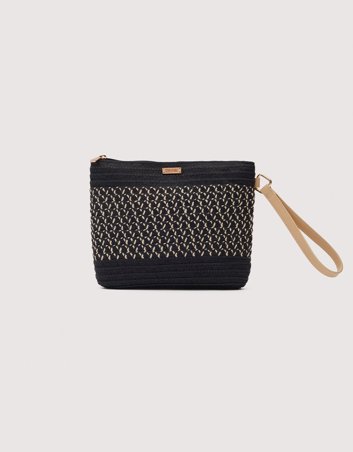 Bolso De Mano Negro Trenzado - Melissa