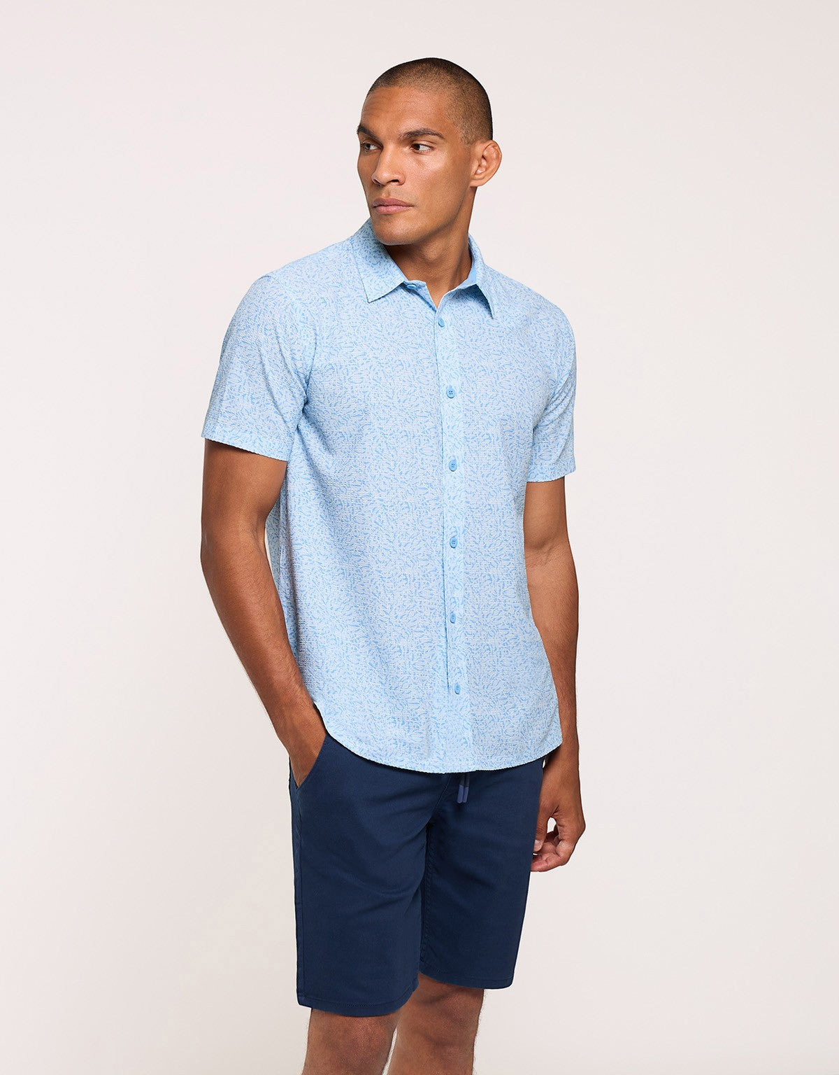 Blue Short-Sleeve Shirt - Uros