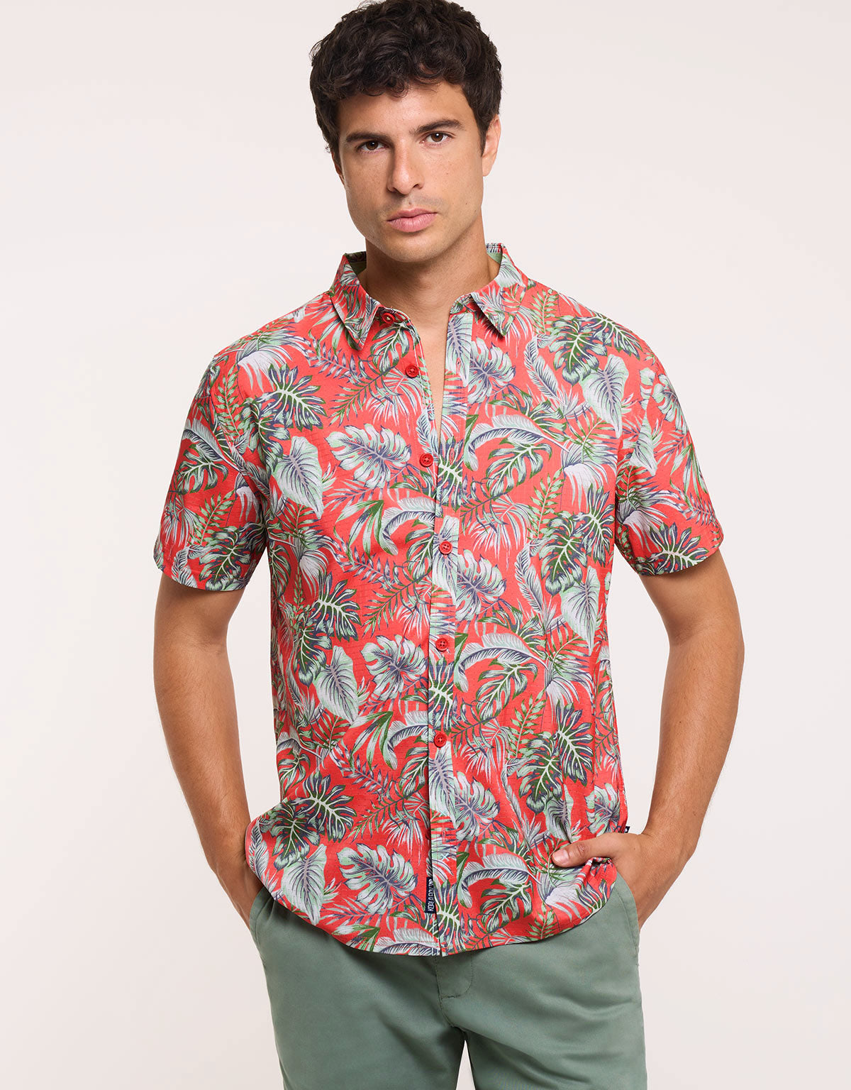 Camisa Tropical Manga Corta Coral - Lulicoast 2