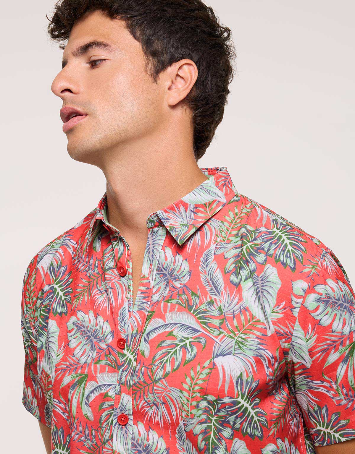 Camisa Tropical Manga Corta Coral - Lulicoast 4