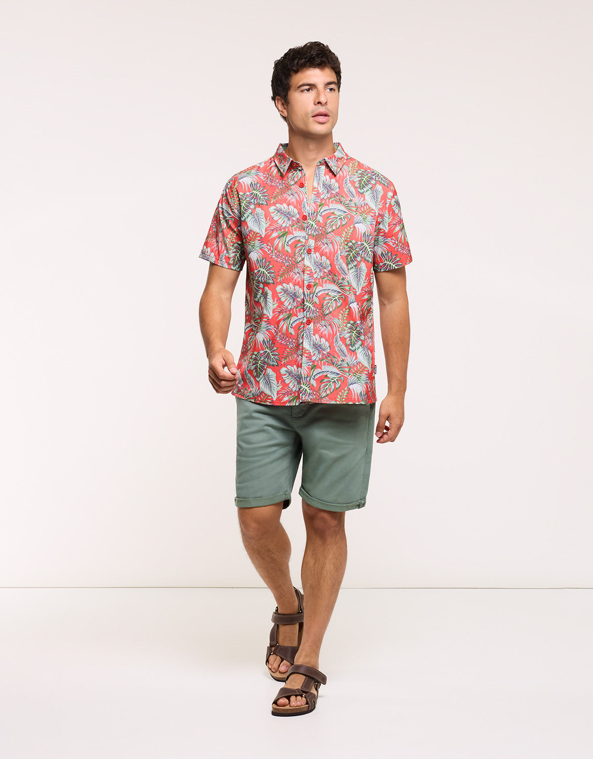 Camisa Tropical Manga Corta Coral - Lulicoast 5