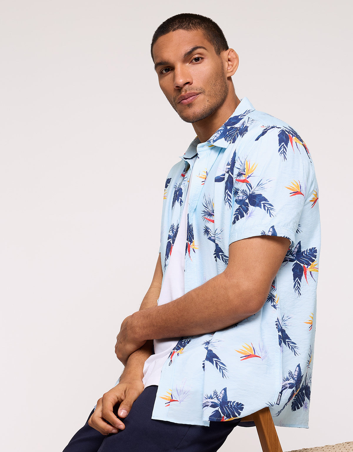 Camisa Manga Corta Azul - Chufe 4
