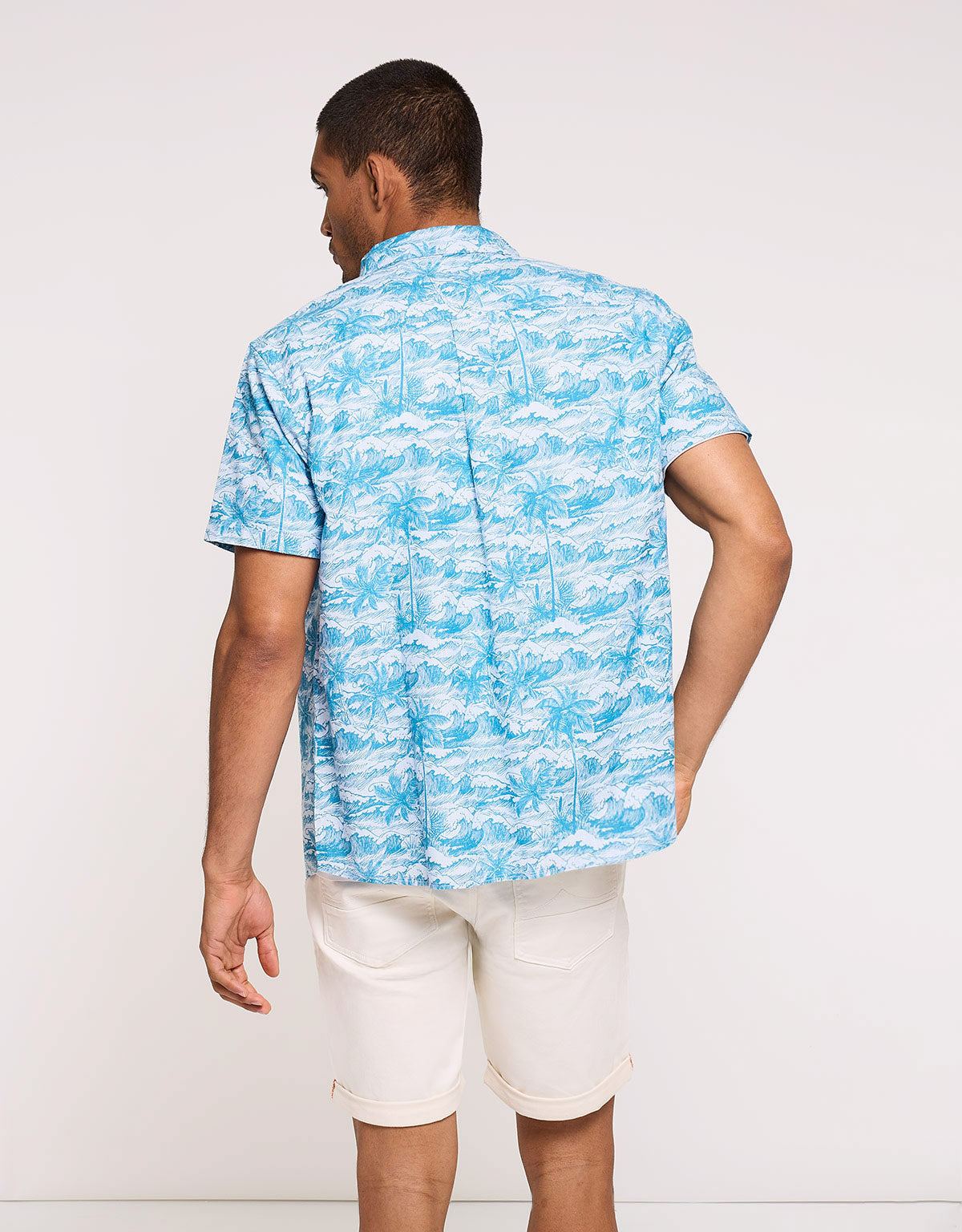 Blue Short-Sleeved Shirt - Nicoleto