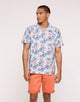 Camisa Flores Manga Corta Blanco - Bikor