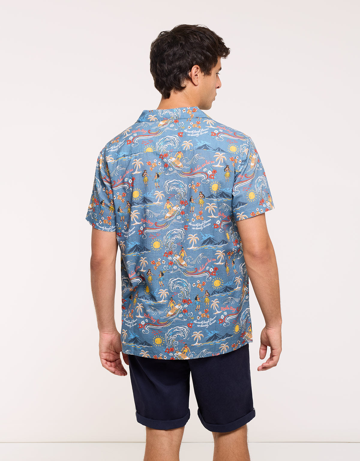 Camisa Manga Corta Azul - Hulini 3
