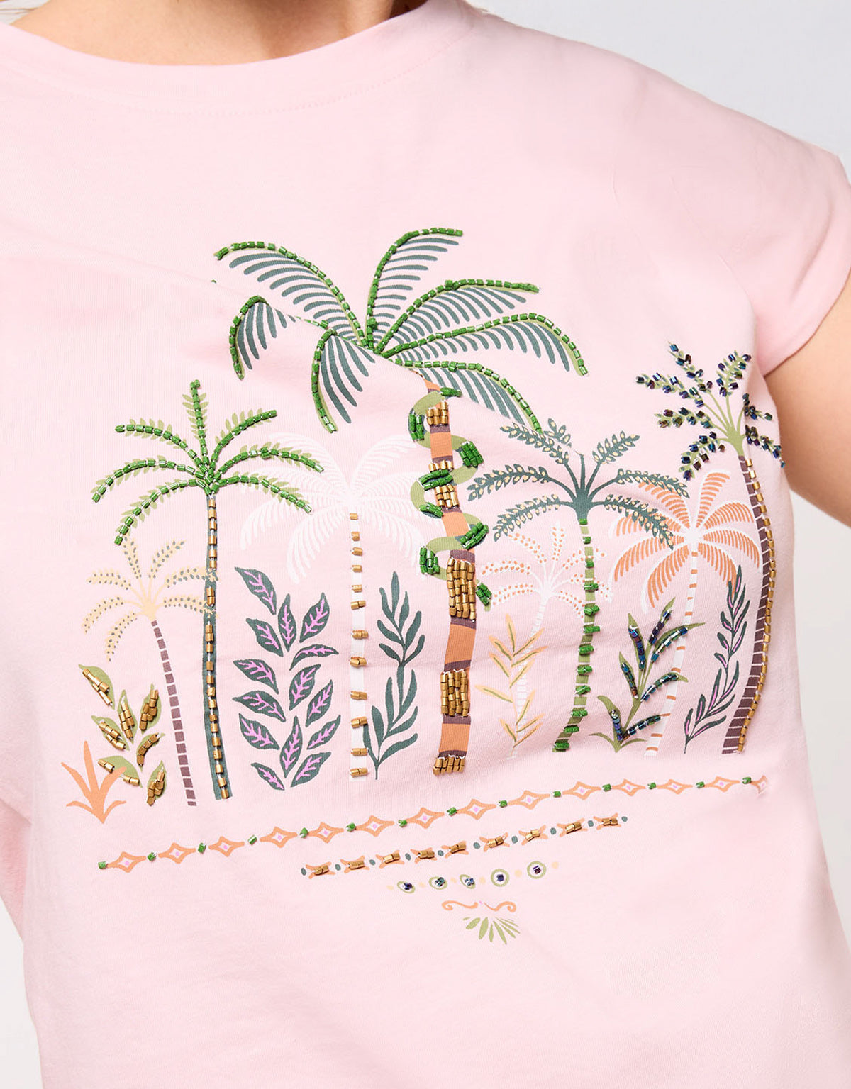 Pink Short-Sleeve Printed T-Shirt - Snake