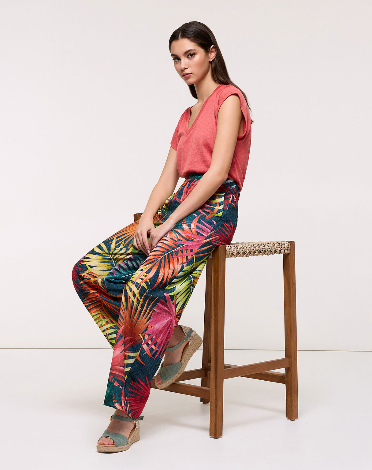 Multicolor Wide-leg Trousers - Leiris