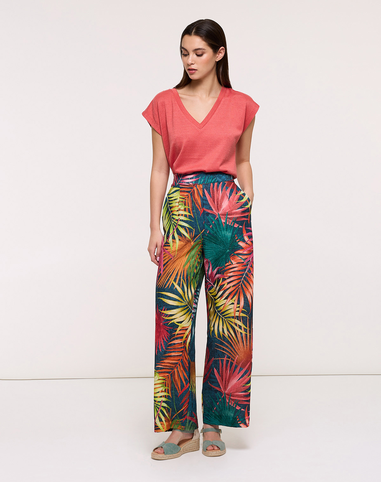 Multicolor Wide-leg Trousers - Leiris
