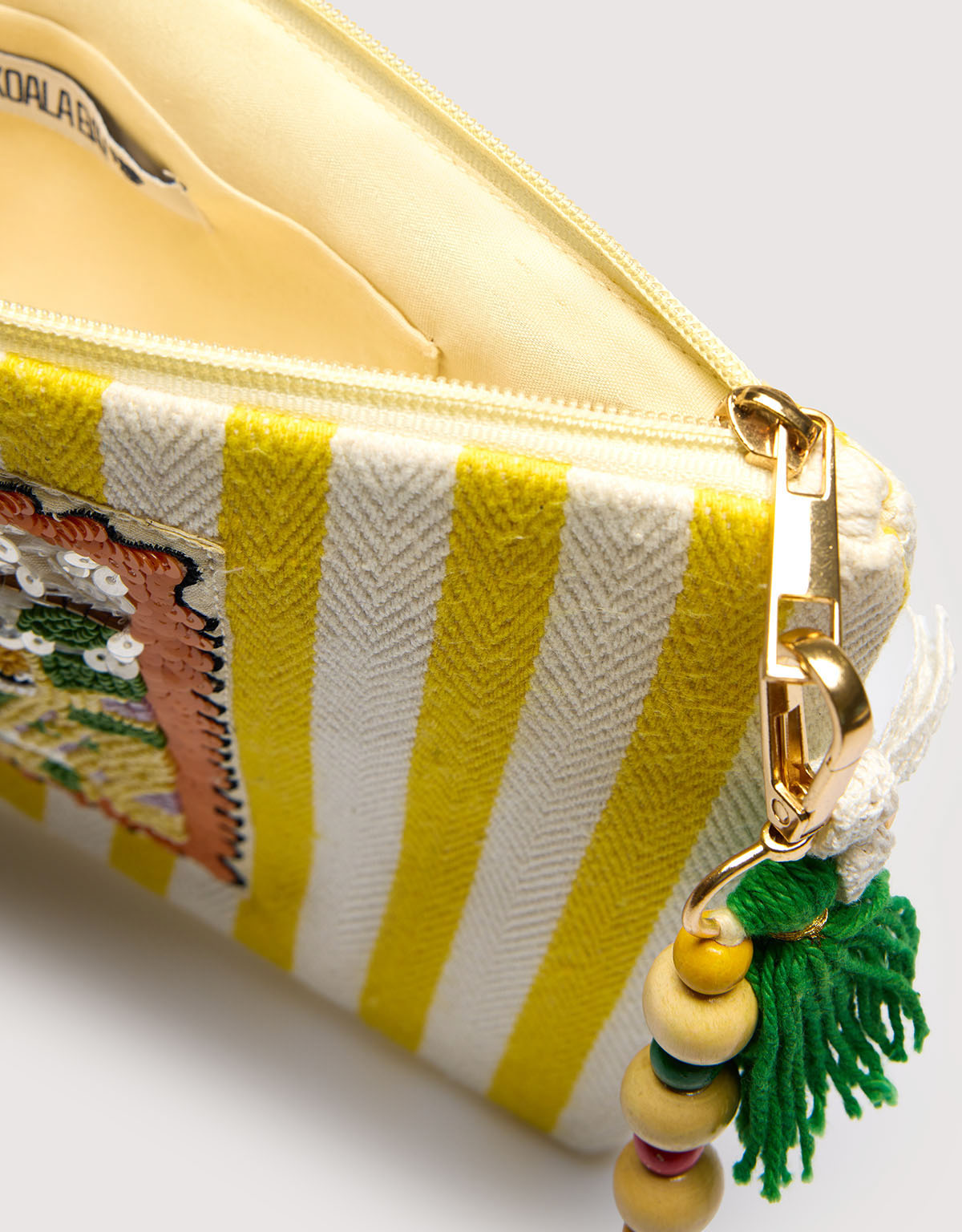 Natural Yellow Handbag - 2flower Floc