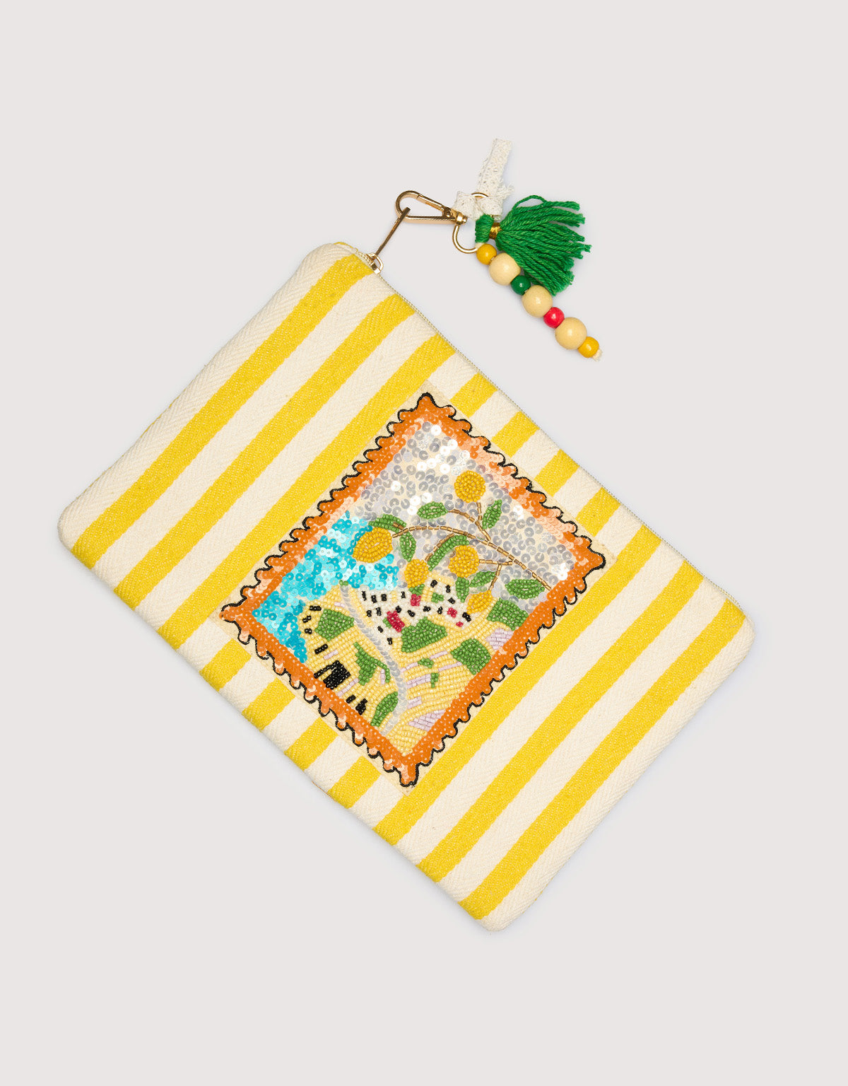 Natural Yellow Handbag - 2flower Floc