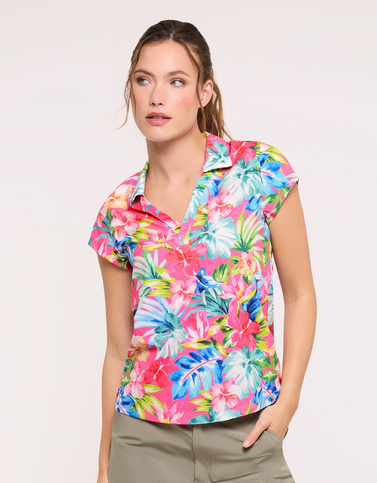 Camisa Manga Corta Rosa - Nery 2