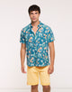 Camisa Flores Manga Corta Azul - Fiji 2