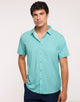 Camisa Estampado Tropical Turquesa - Furami