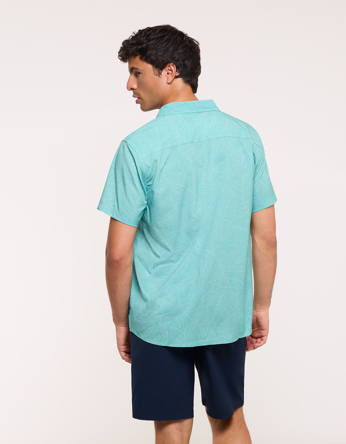 Camisa Estampado Tropical Turquesa - Furami 4