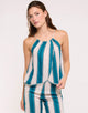 Camisa Tirantes Turquesa Rayas - Modena