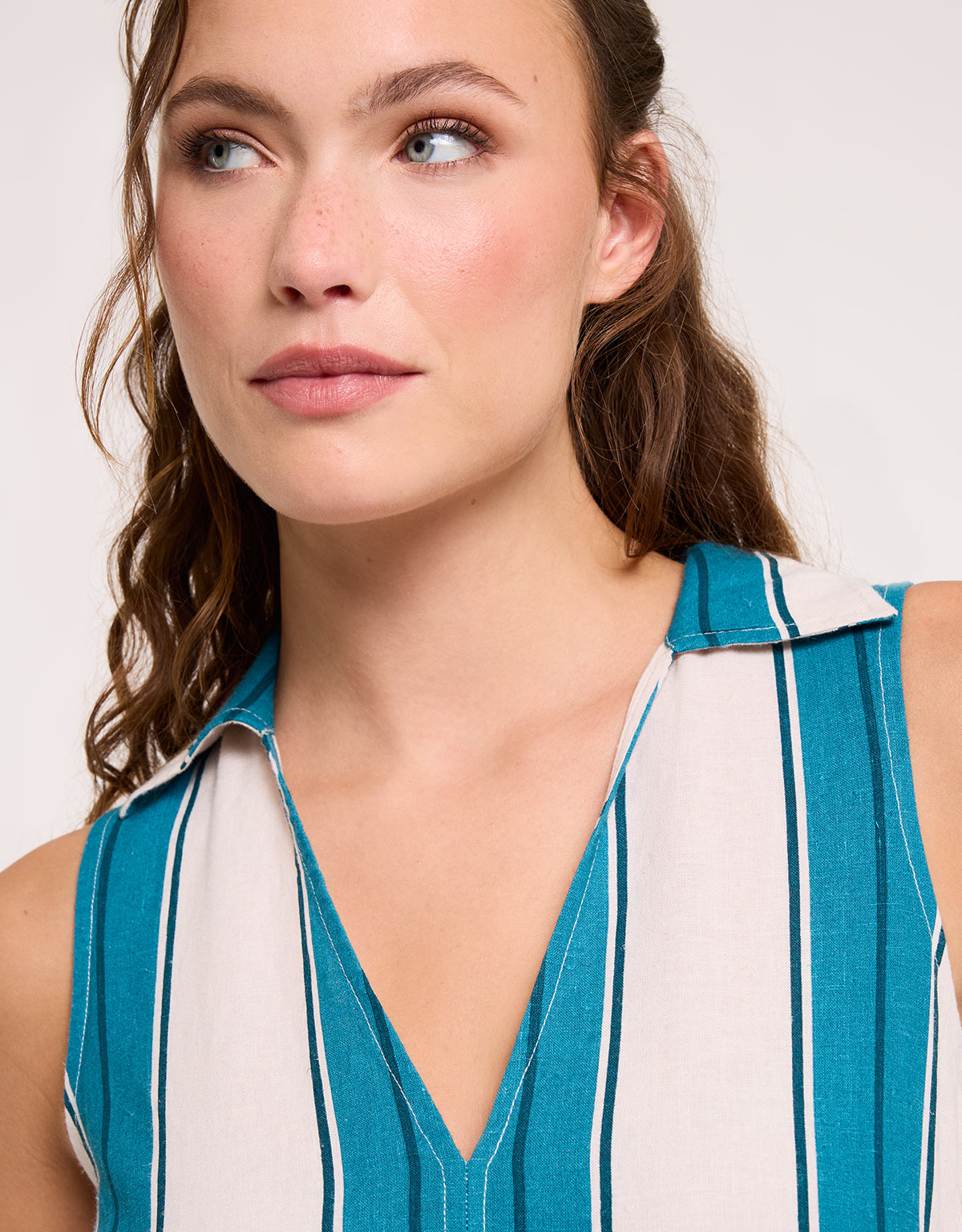 Vestido Midi Turquesa Rayas - Dianes 4
