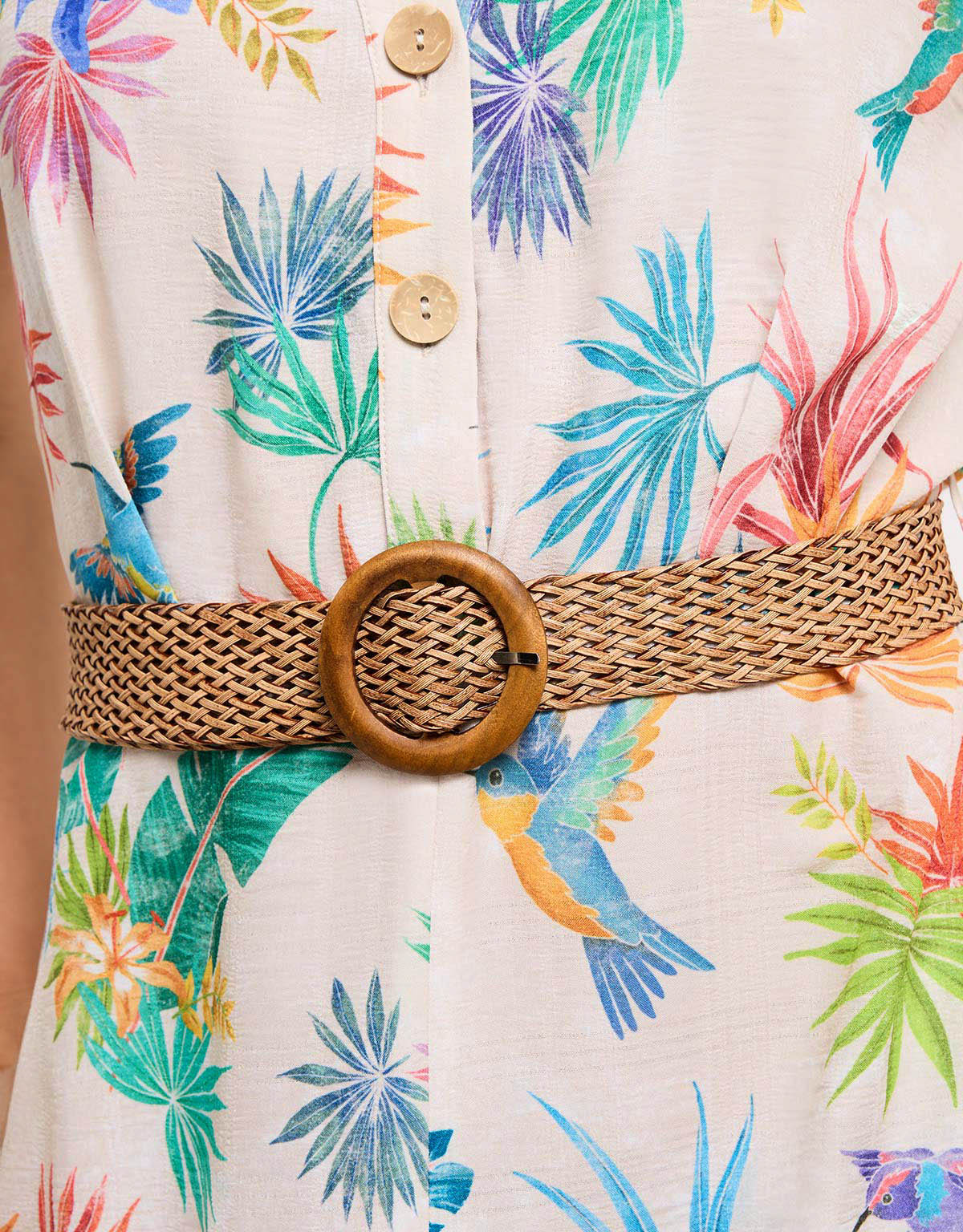 Long Hummingbird Dress with Belt – Tropica