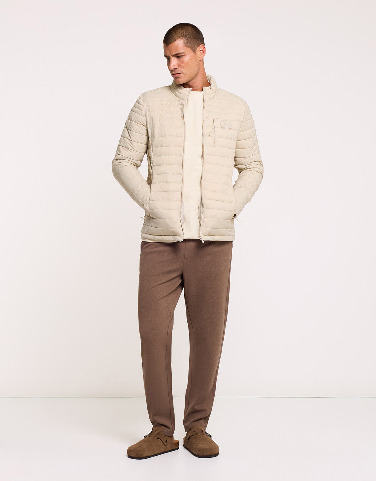 Stone Beige Quilted Jacket - Kea