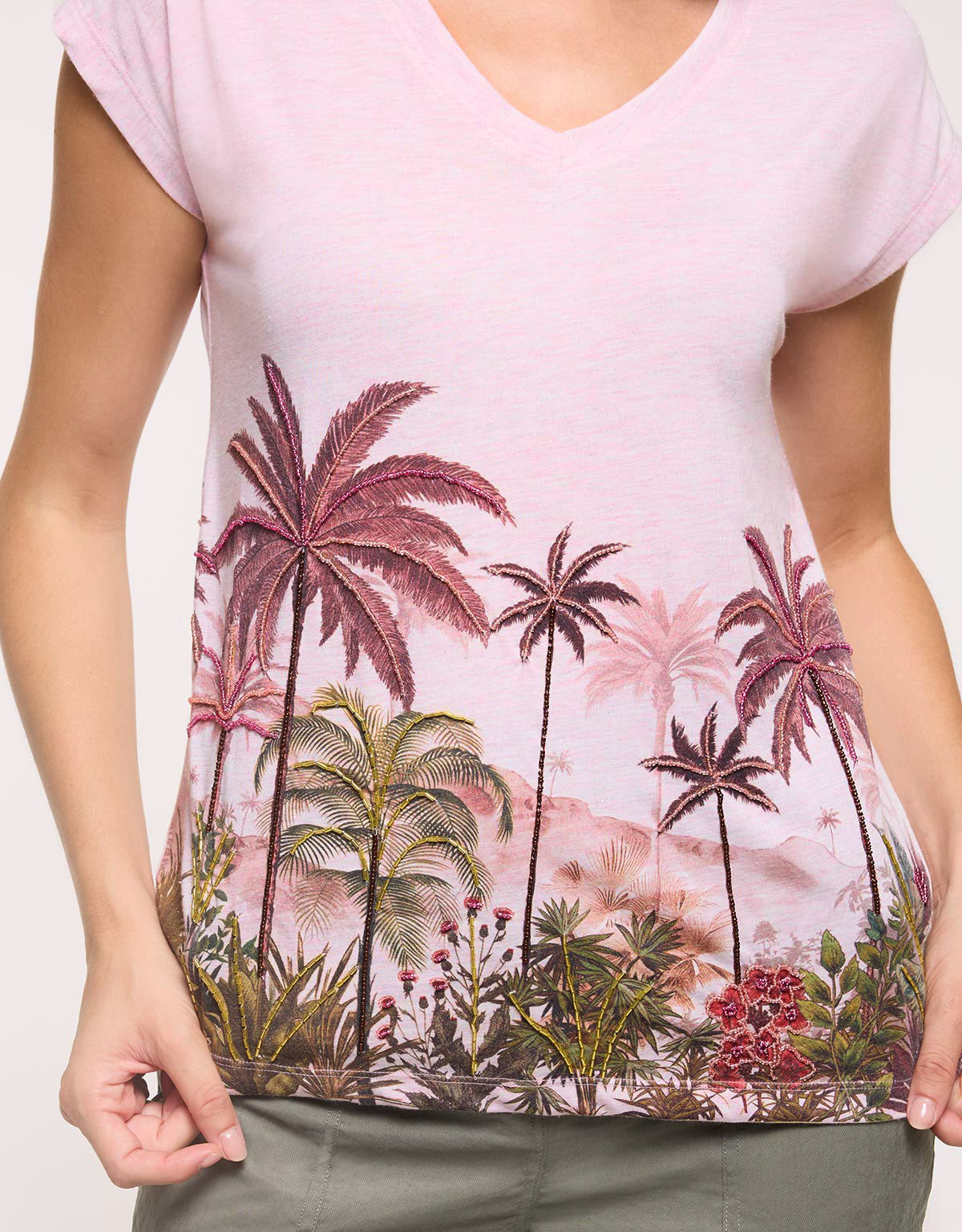 Pink Palm Landscape T-Shirt - Mausi