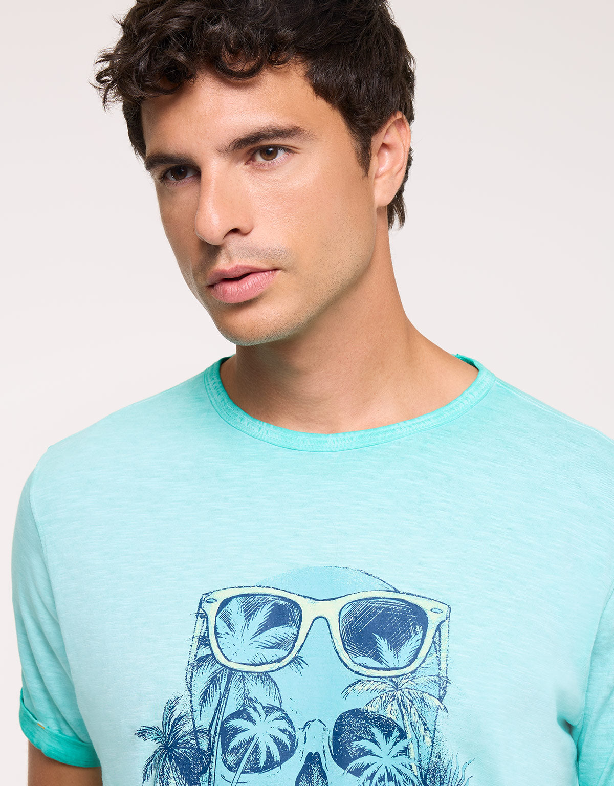 Camiseta Calavera Manga Corta Azul - Skullbay 4