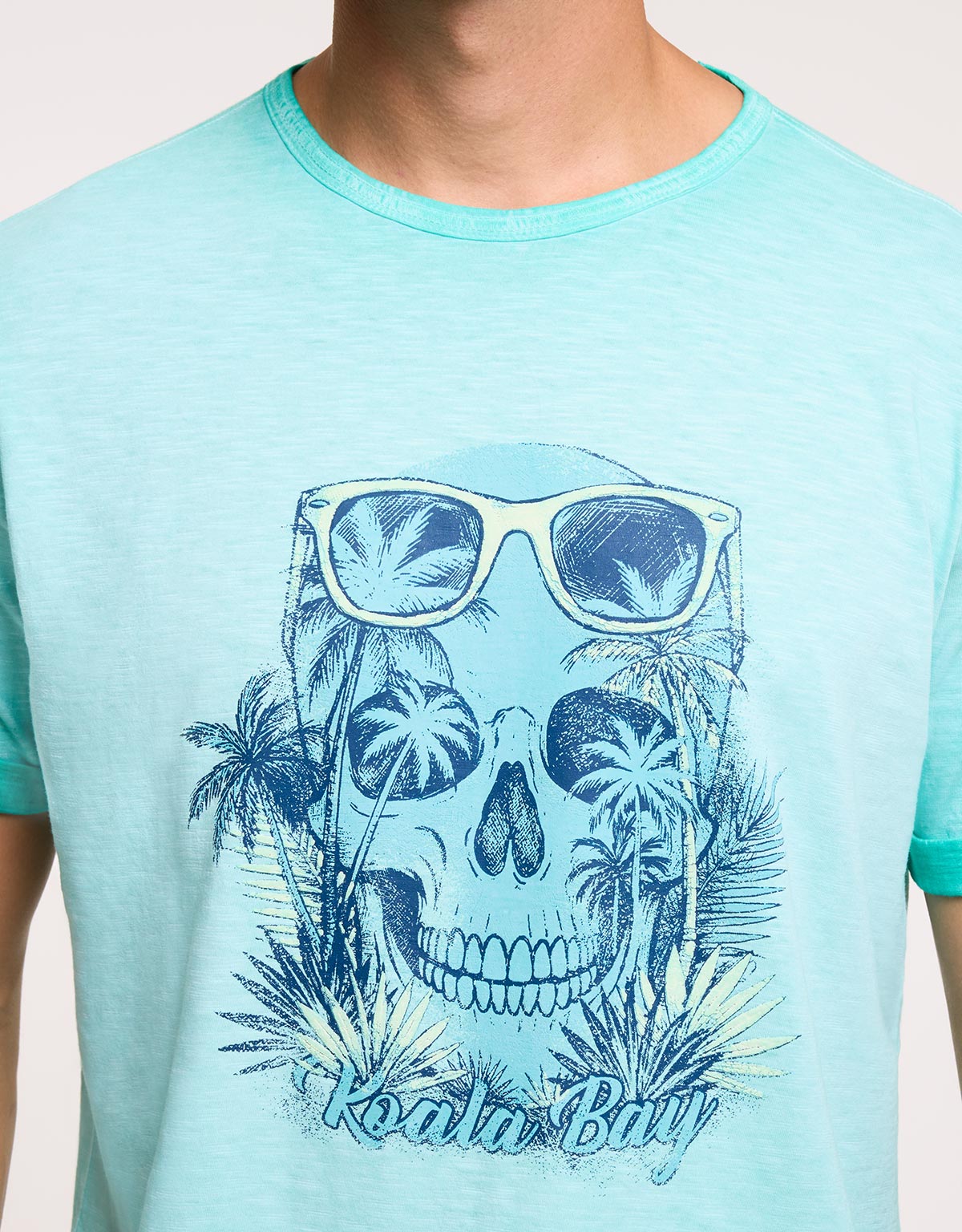 Camiseta Calavera Manga Corta Azul - Skullbay 5