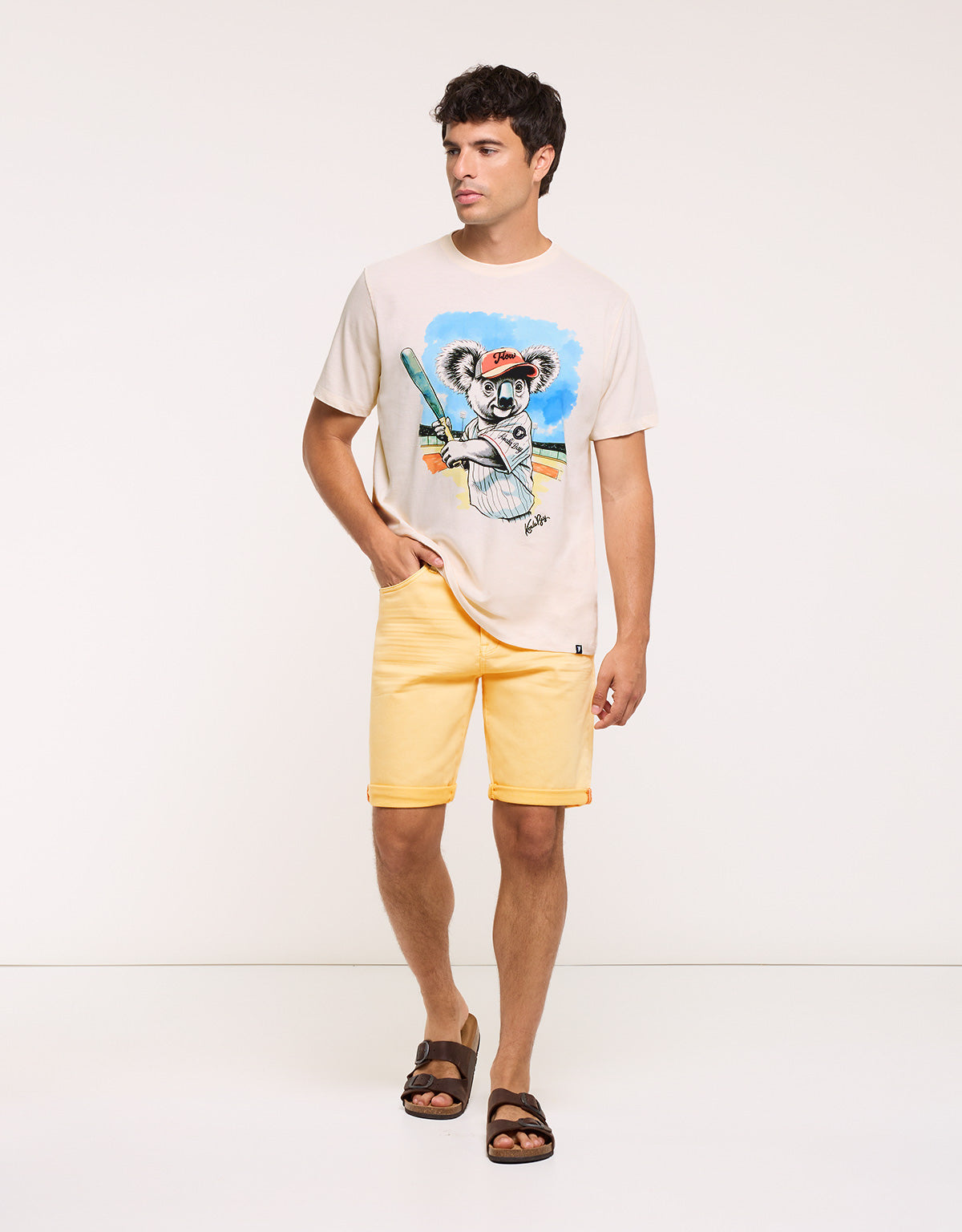 Camiseta Koala Manga Corta Beige - Lilio 6