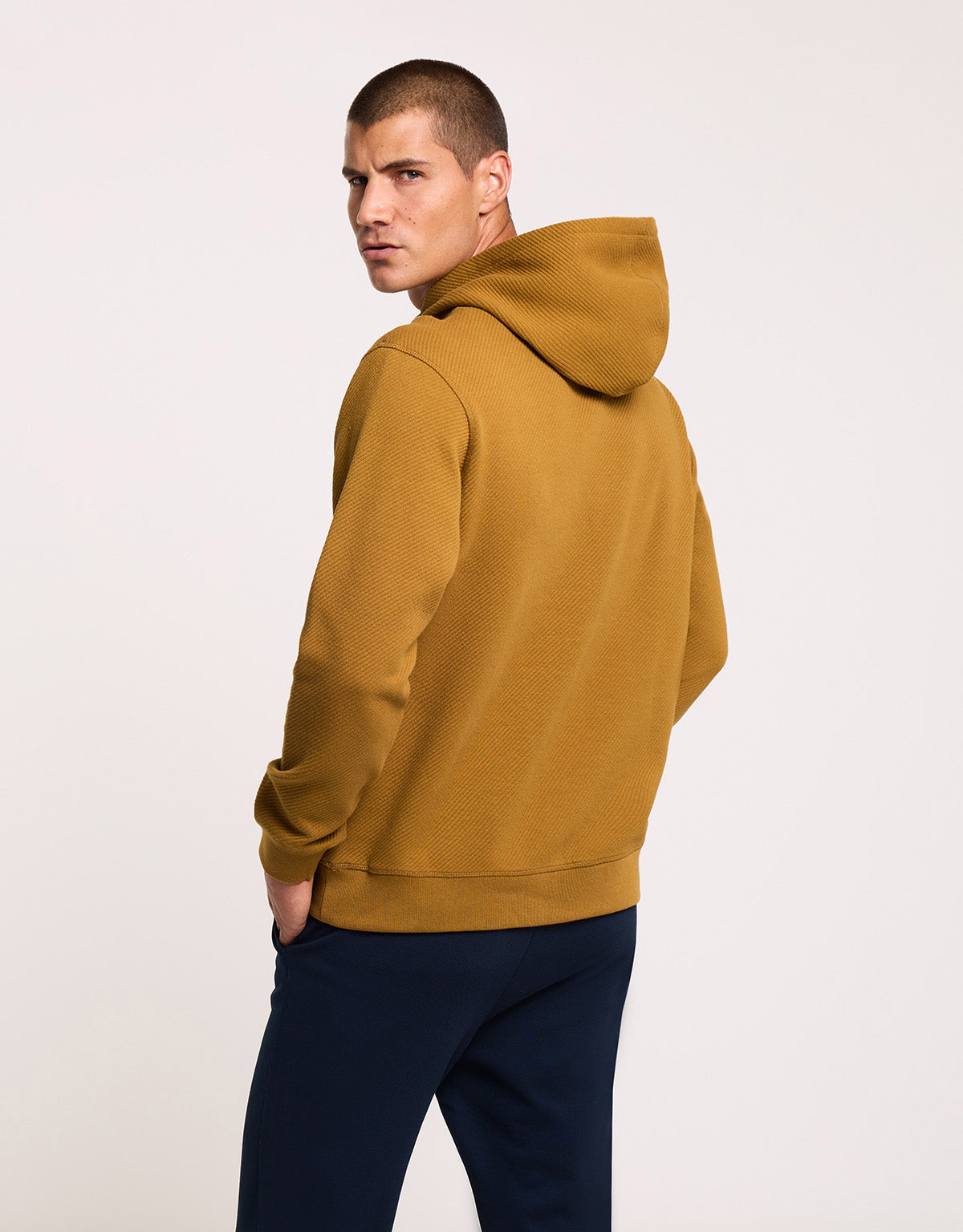 Brown Textured Hoodie - Manly