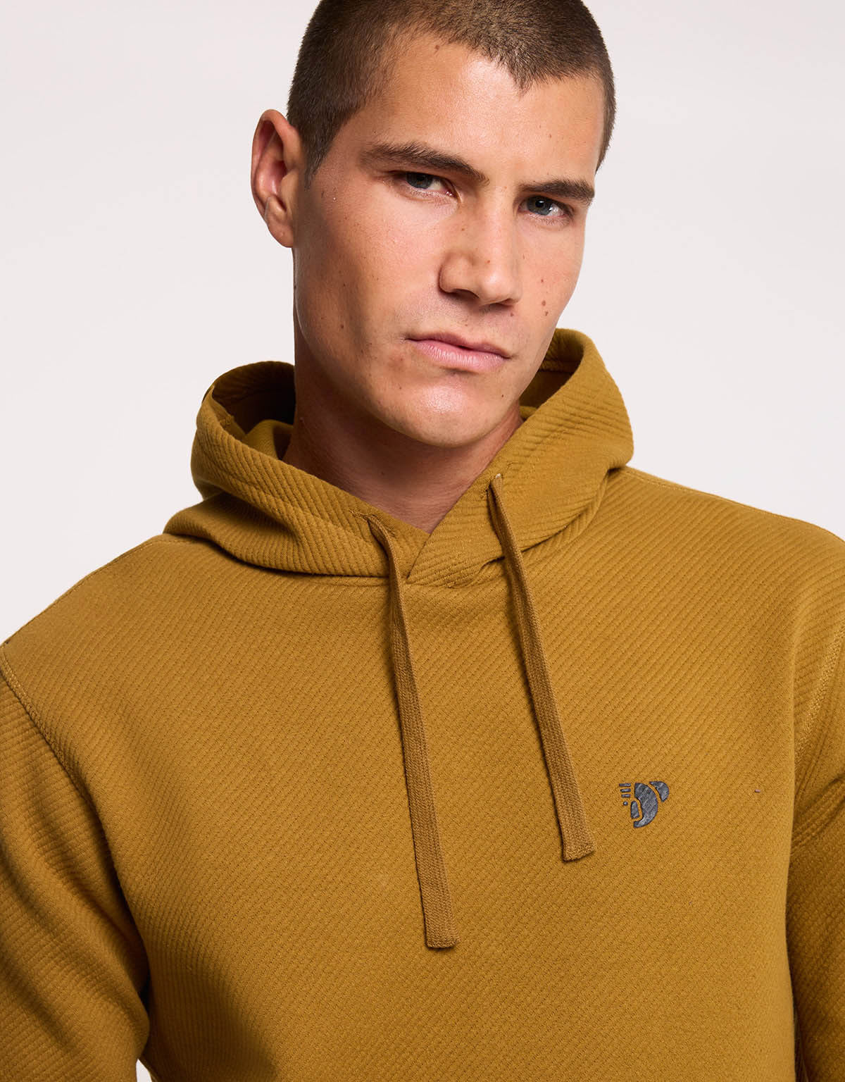Brown Textured Hoodie - Manly