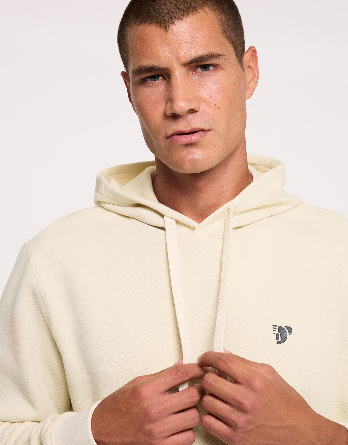 White Textured Hoodie - Manly