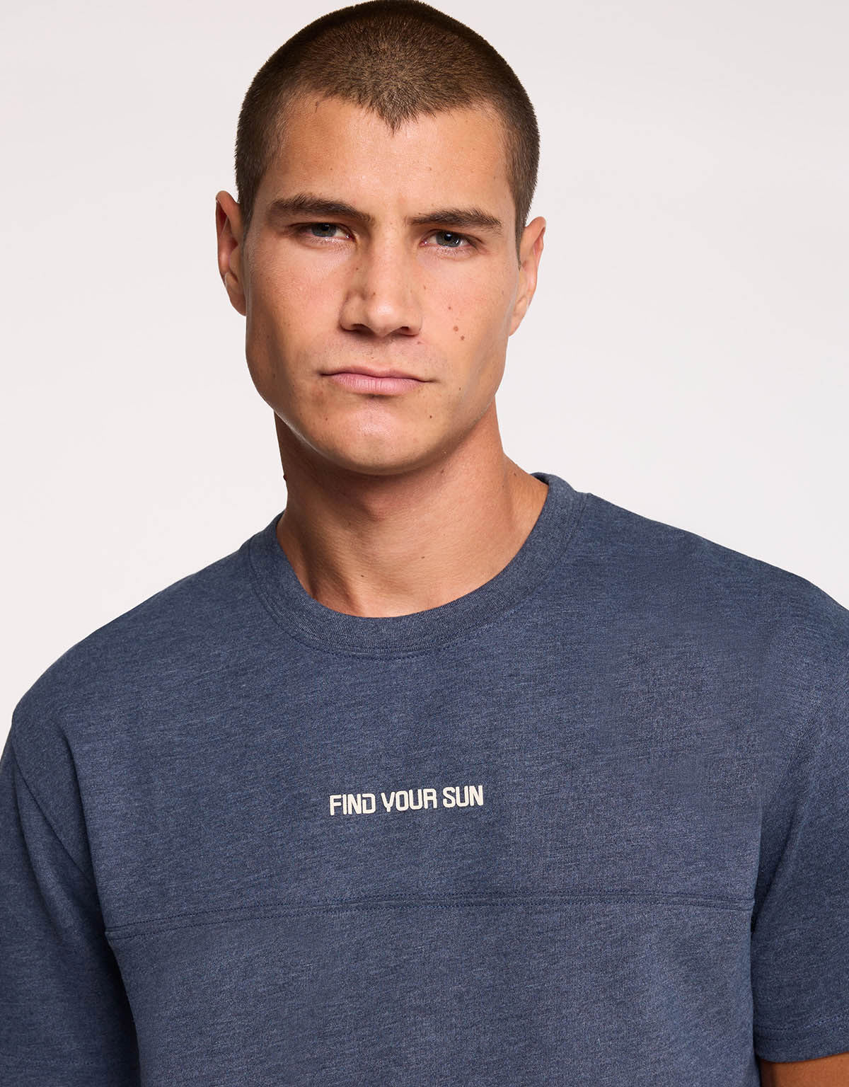 Navy Blue Marl Short-Sleeve T-Shirt - Bondi