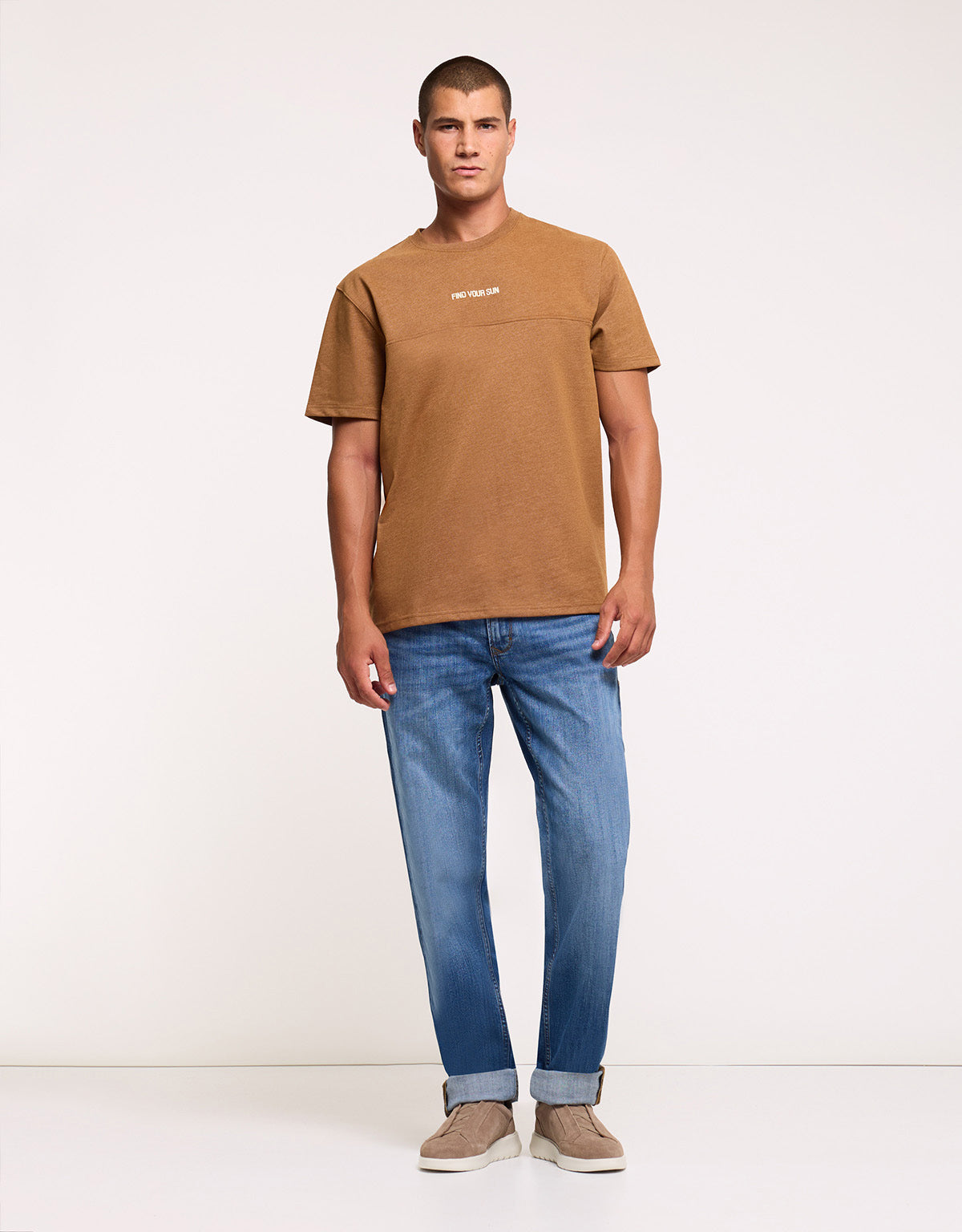 Brown Marl Short-Sleeve T-Shirt - Bondi