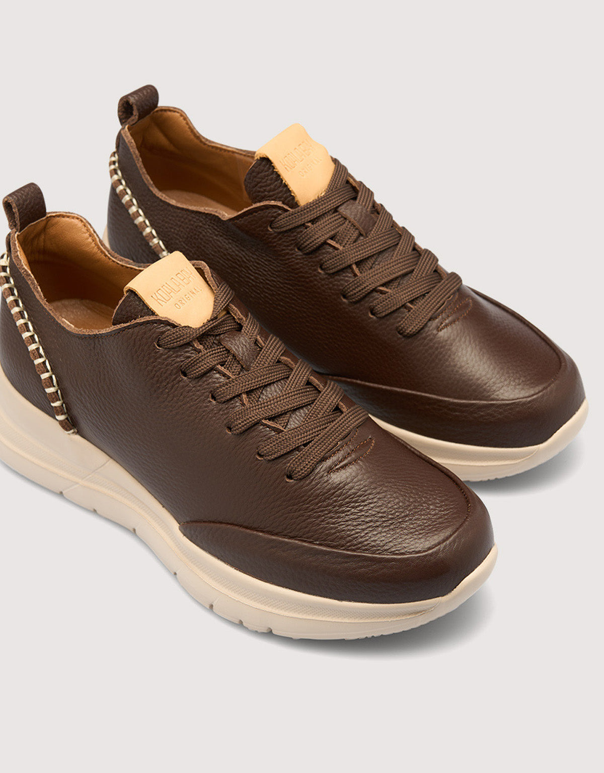 Chocolate Brown Leather Sneakers - Morella