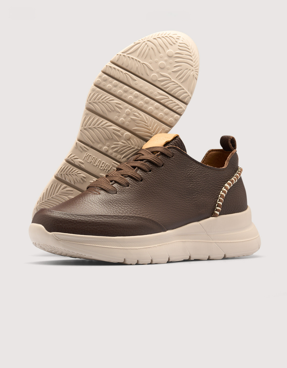 Chocolate Brown Leather Sneakers - Morella
