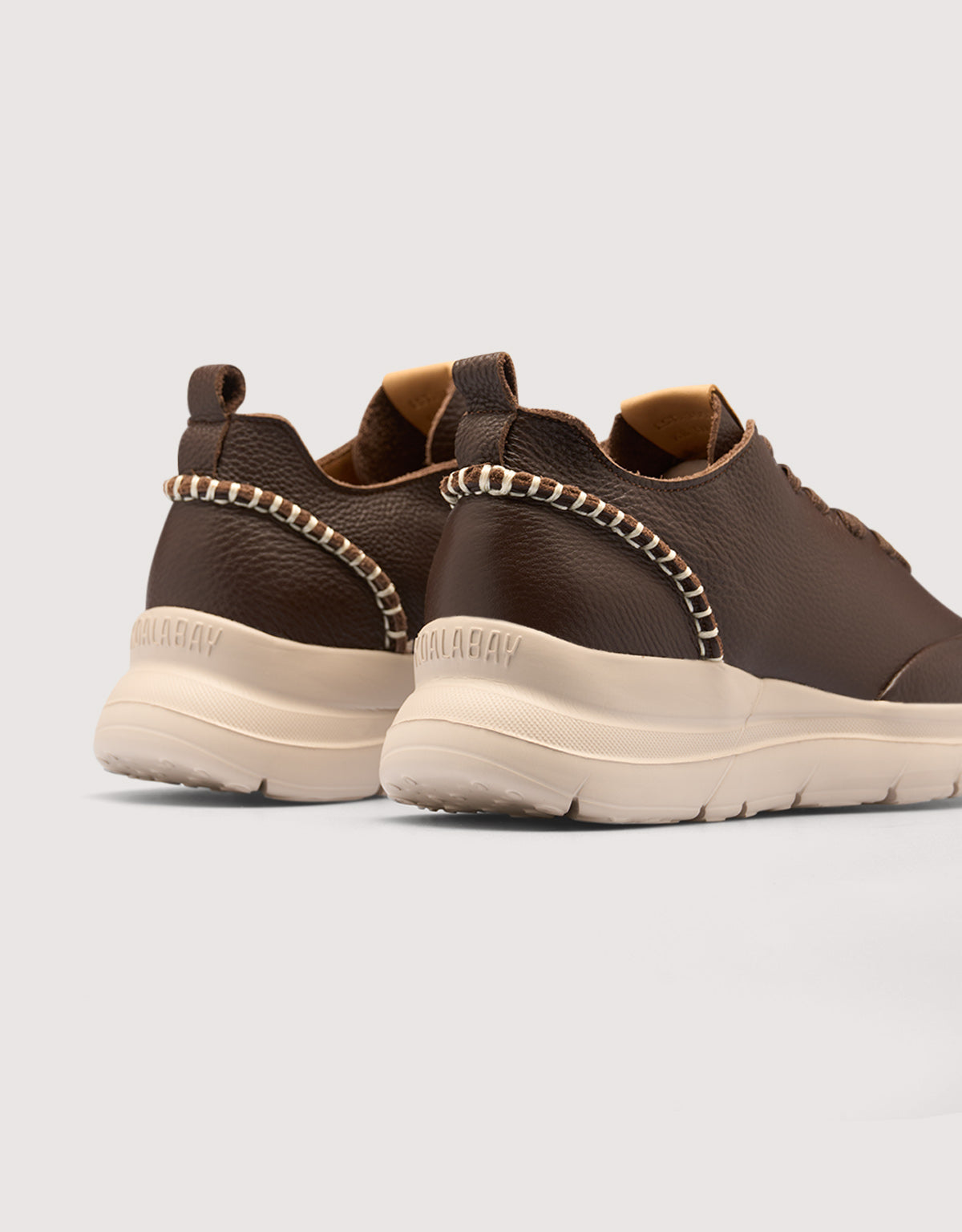 Chocolate Brown Leather Sneakers - Morella