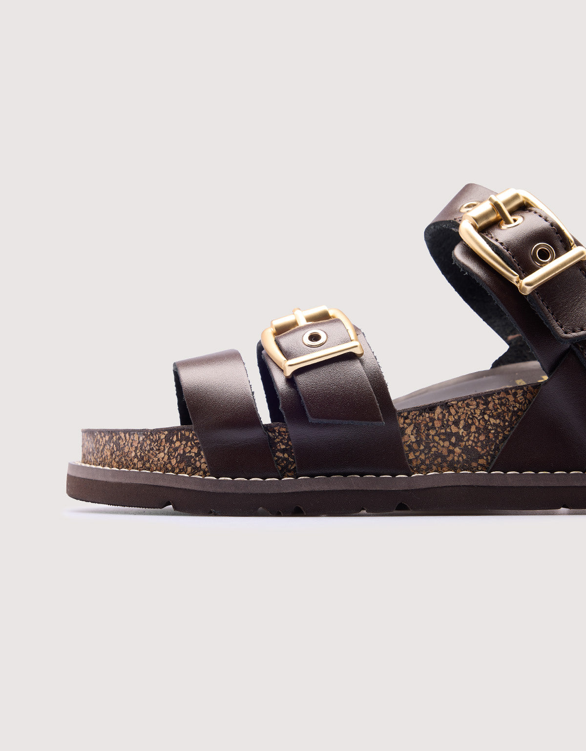 Brown Leather Wedge Sandals - Aracena
