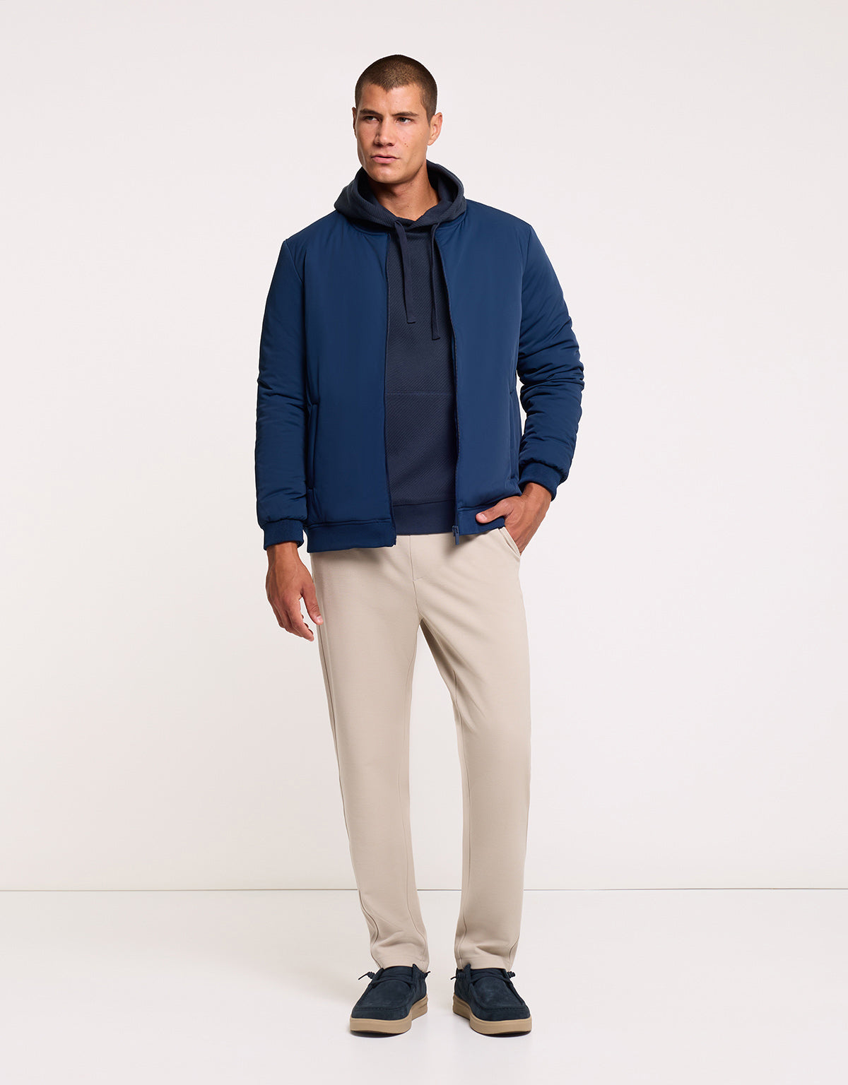 Navy Blue Bomber Jacket - Bocky