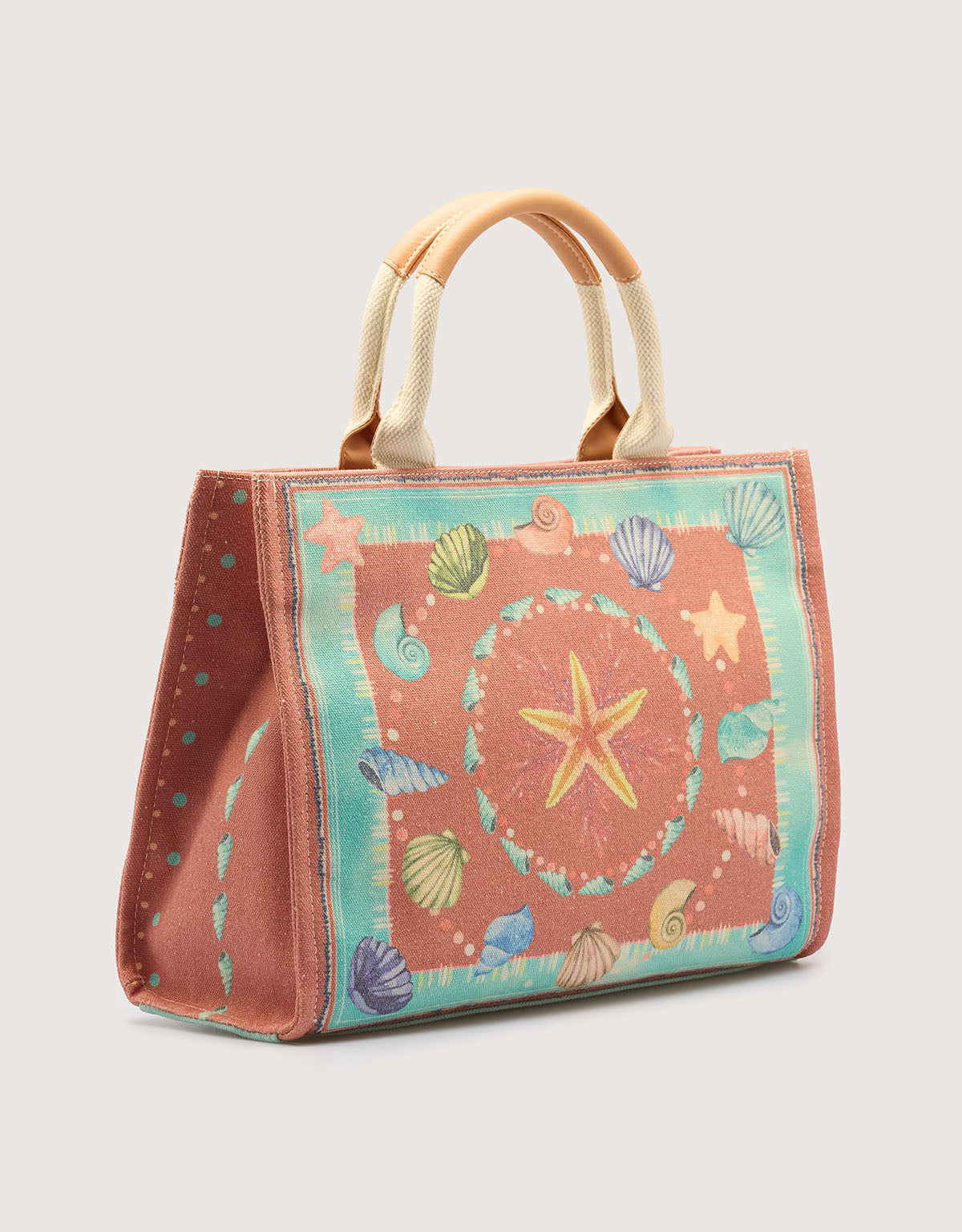 Blue and Salmon Handbag - Estrella Mar