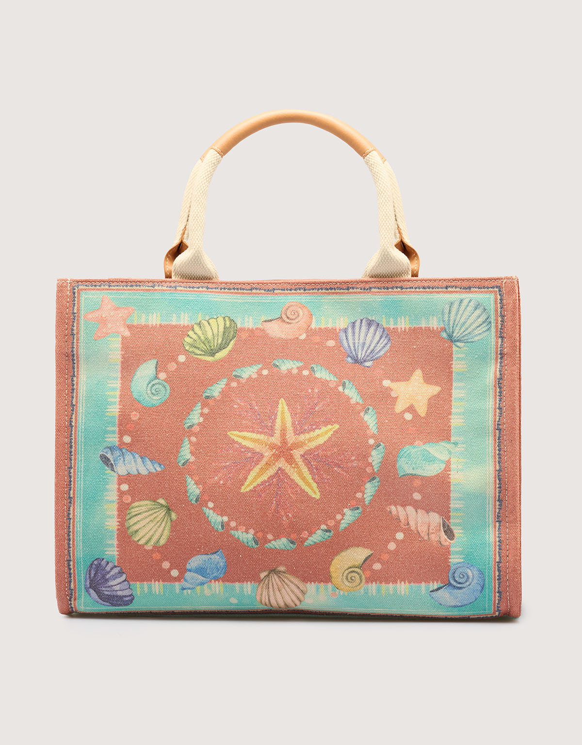 Blue and Salmon Handbag - Estrella Mar