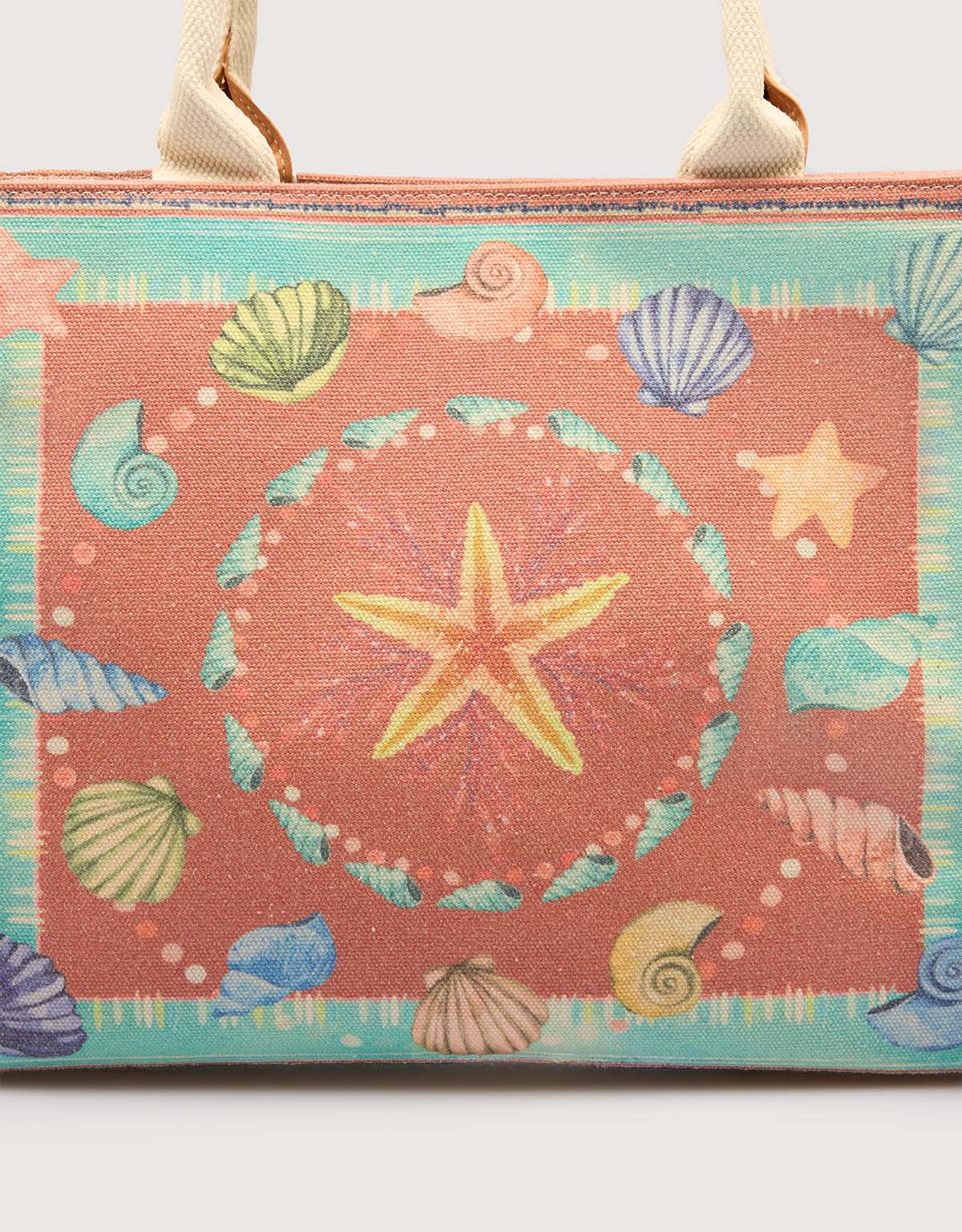 Blue and Salmon Handbag - Estrella Mar
