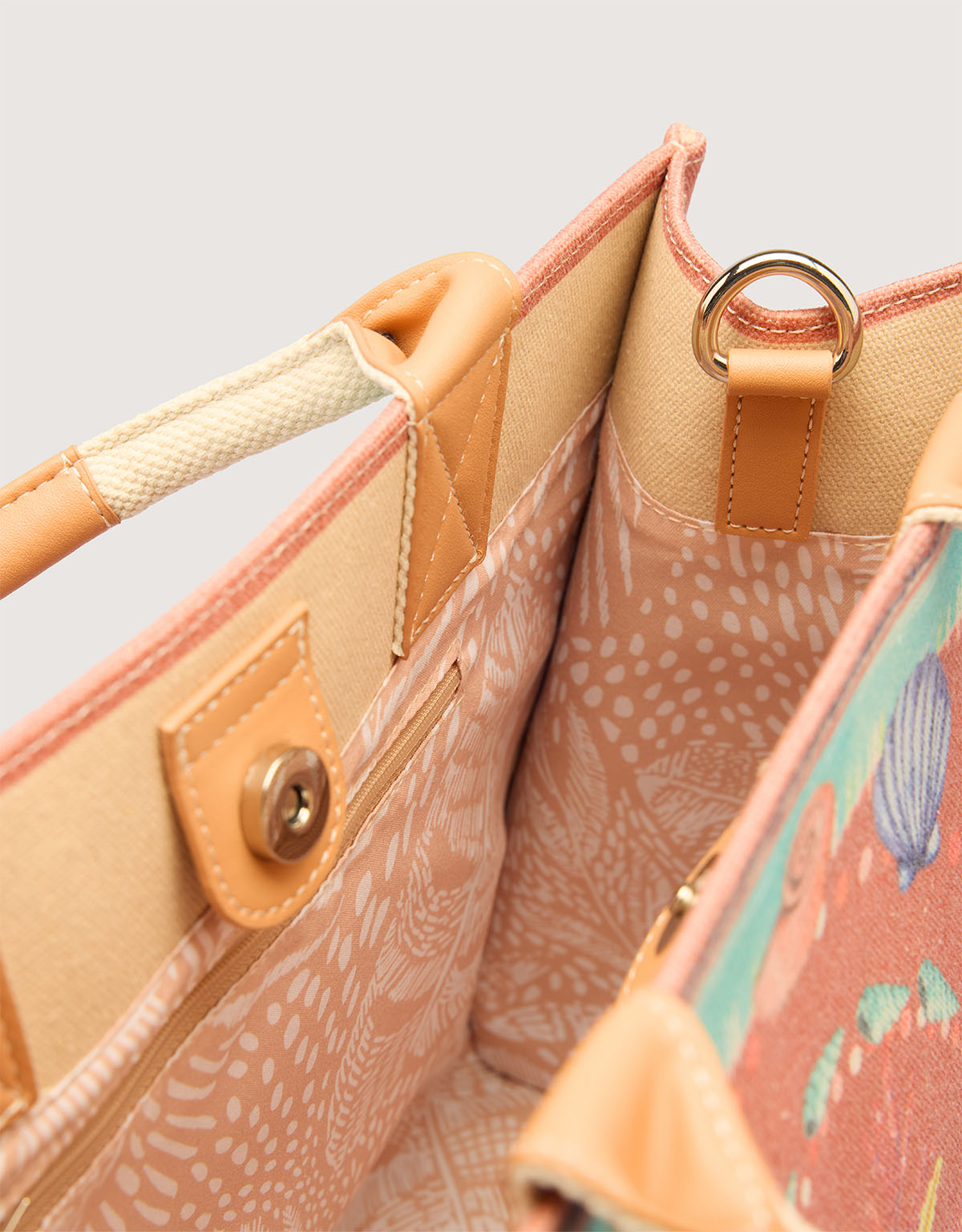 Blue and Salmon Handbag - Estrella Mar
