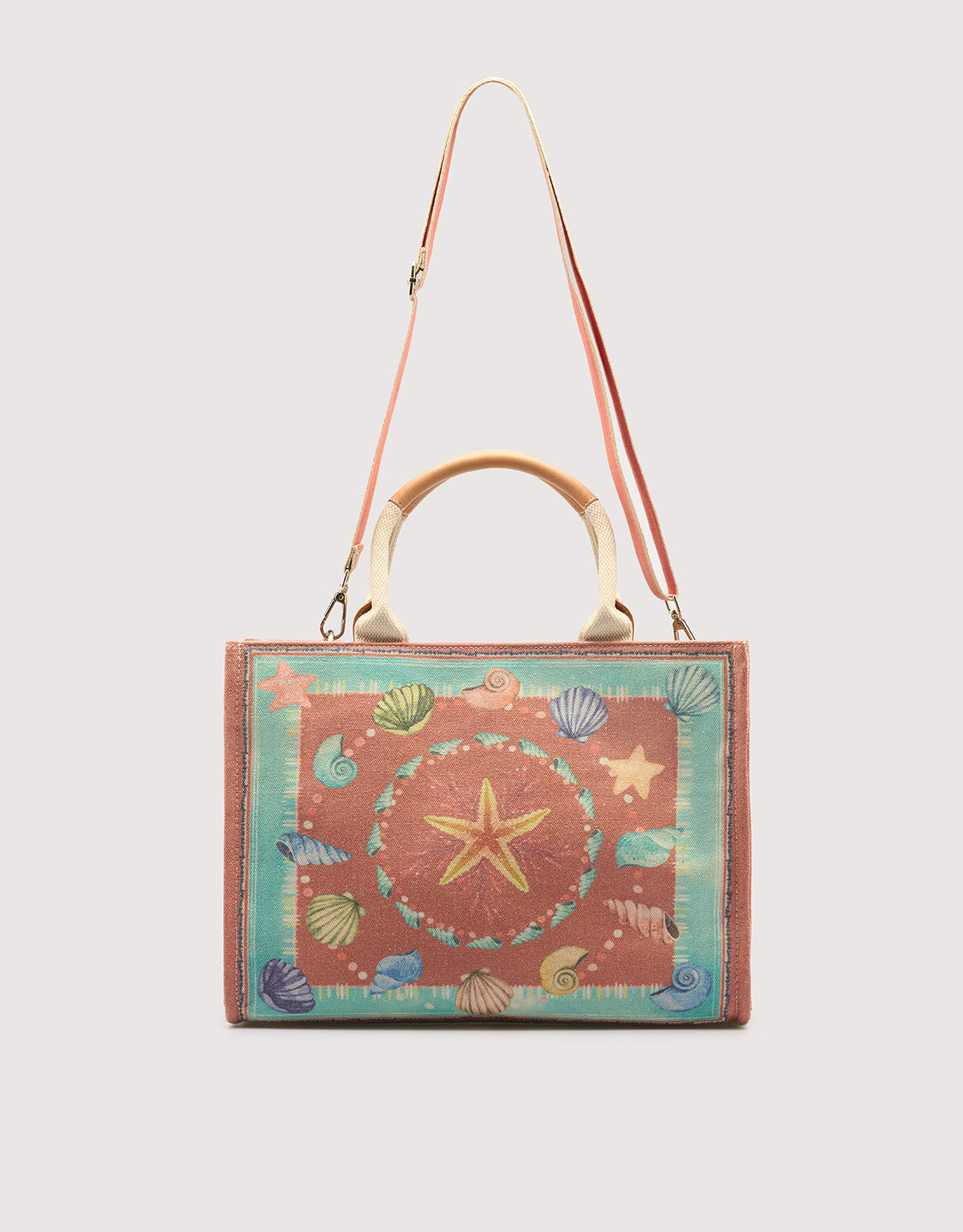 Blue and Salmon Handbag - Estrella Mar