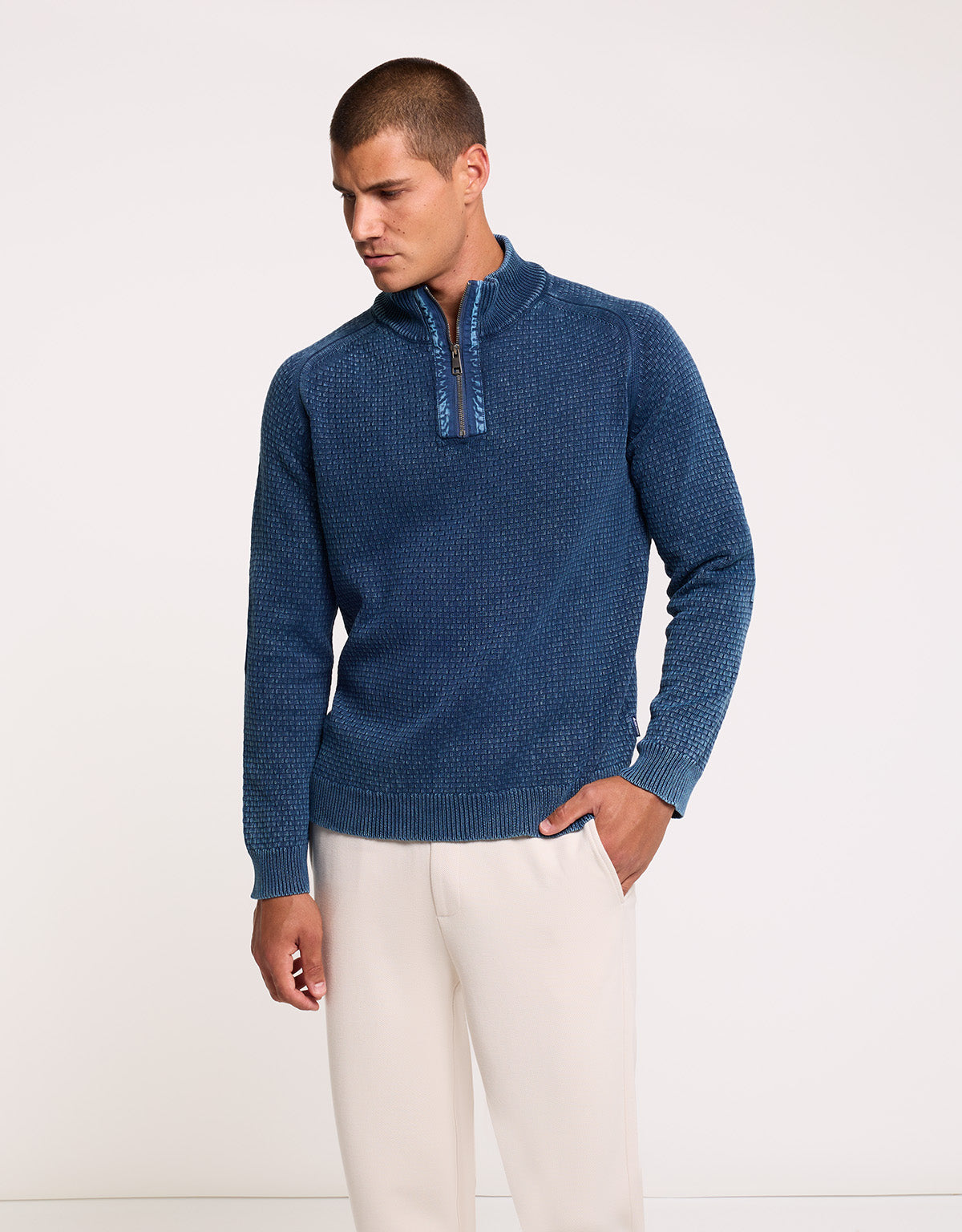 Blue Quarter-Zip Sweater - Dougie