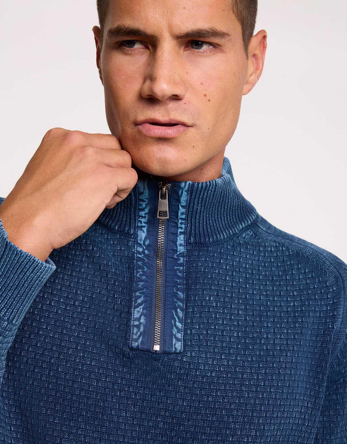 Blue Quarter-Zip Sweater - Dougie