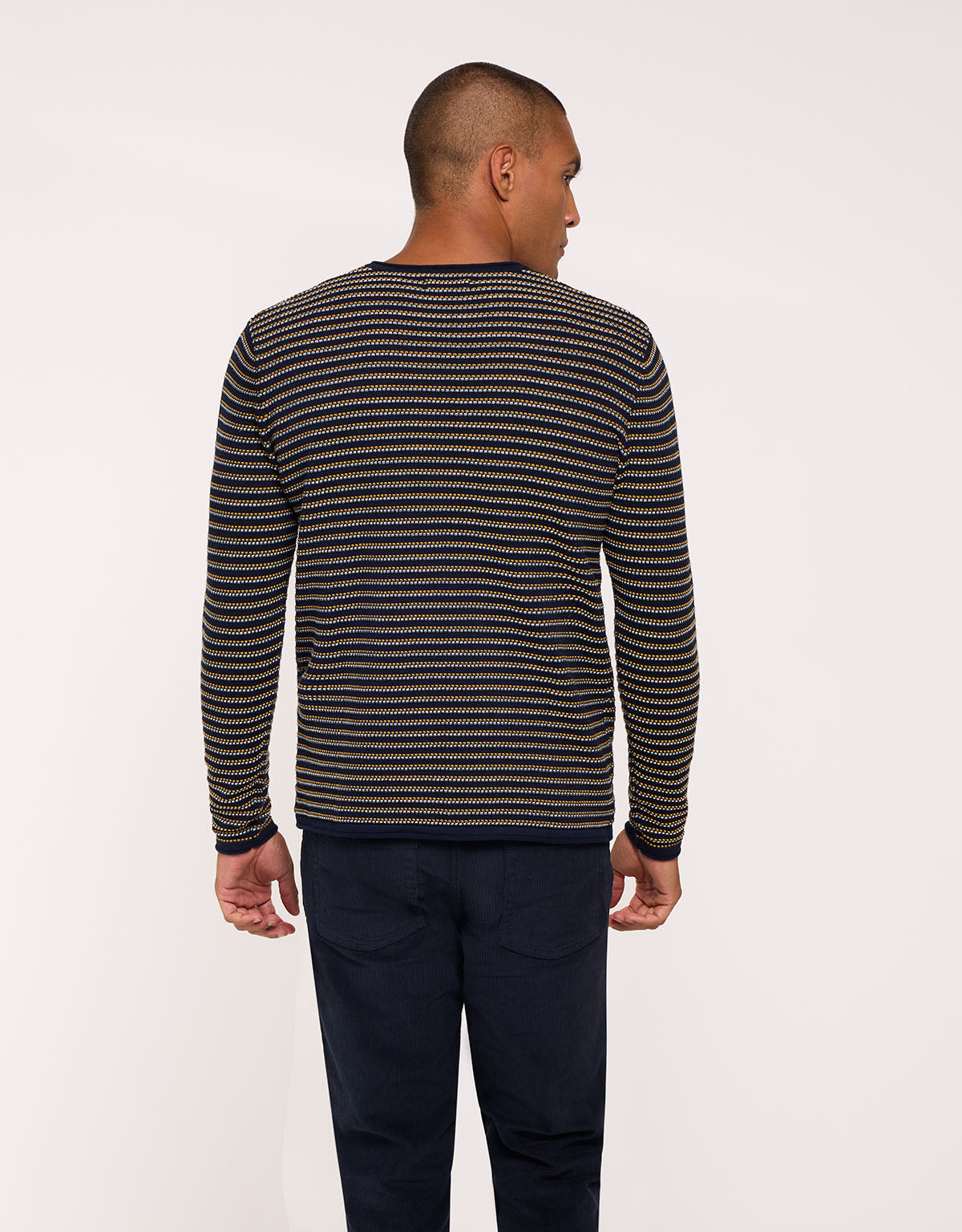Navy Blue Long Sleeve Sweater - Bazini