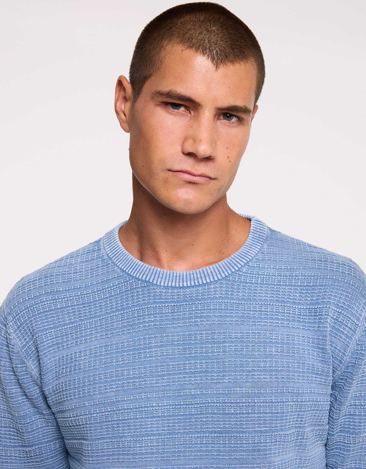 Blue Textured Sweater - Calimero