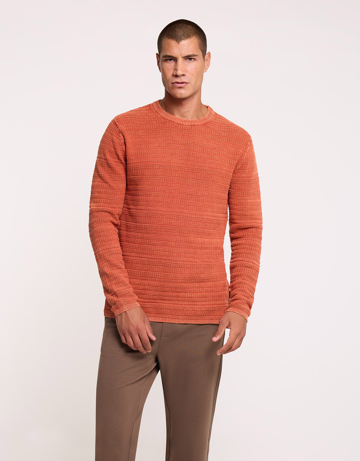 Orange Textured Sweater - Calimero