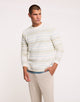Beige and Blue Striped Sweater - Olvero