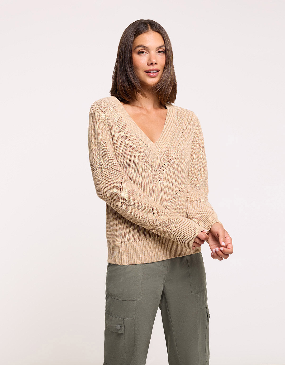 Jersey Manga Larga Beige - Glitter
