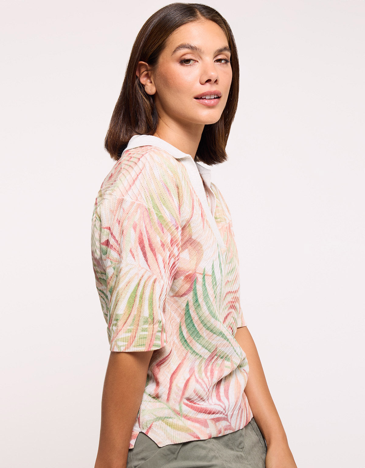 Multicolour Short Sleeve Sweater - Hojinha